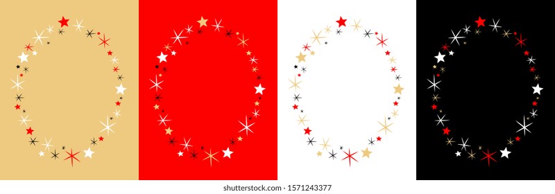 Oval frame of starse on various background
