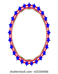 Oval frame in the style of the flag of the United States