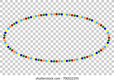 oval frame from various color of  dots