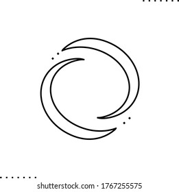 Icono de vector de marco ovalado en contornos 