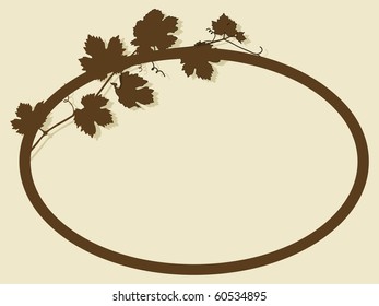Oval frame with vine leaves