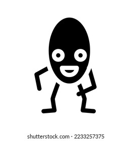 vector de icono de glifo de carácter geométrico ovalado. signo de carácter de forma geométrica ovalada. ilustración de símbolo aislado