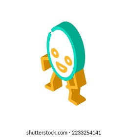 oval geometric shape character isometric icon vector. oval geometric shape character sign. isolated symbol illustration