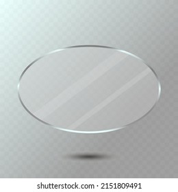 Oval glass frame, banner vector illustration