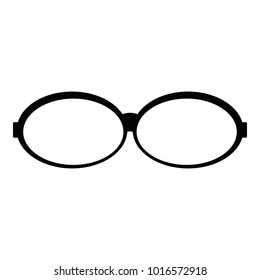 Oval glasses icon. Simple illustration of oval glasses vector icon for web