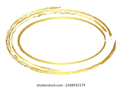 oval gold crayon vector simple sketch
