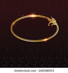 Oval gold frame Vintage vector 