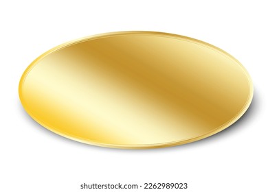 oval gold plates for web background design. Vector illustration.