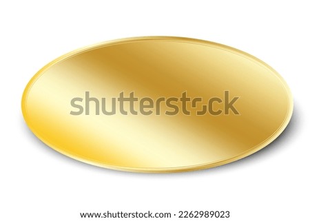 oval gold plates for web background design. Vector illustration.