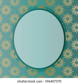 Oval Gold & Teal Frame