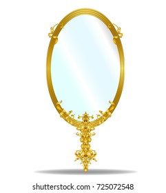 Oval Golden mirror frame