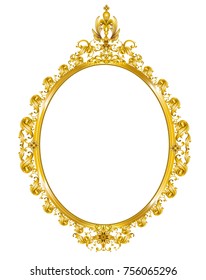 Oval Golden mirrormirror frame