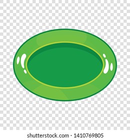 Oval green button icon. Cartoon illustration of oval green button vector icon for web