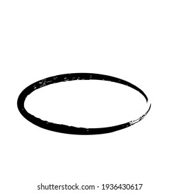 Marco ondulado aislado sobre fondo blanco. Borde de tinta de elipse negra. Ilustración vectorial.