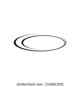 The oval icon. Linear image. Simple flat vector illustration on a white background.
