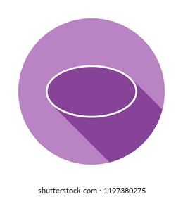 oval icon in long shadow style. One of Geometric figures collection icon can be used for UI, UX