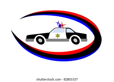 Oval icon police car