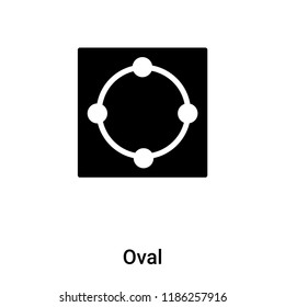 Oval icon vector isolated on white background, logo concept of Oval sign on transparent background, filled black symbol