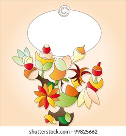 oval label with bouquet