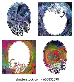 Oval label with mosaic texture for business and greeting cards, covers, leaflets, invitations and other design projects. Vector clip art.