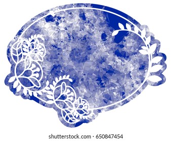 Oval label with mosaic texture for business and greeting cards, covers, leaflets, invitations and other design projects. Vector clip art.