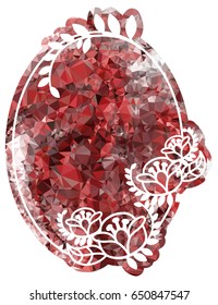Oval label with mosaic texture for business and greeting cards, covers, leaflets, invitations and other design projects. Vector clip art.