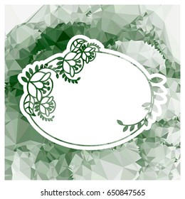 Oval label with mosaic texture for business and greeting cards, covers, leaflets, invitations and other design projects. Vector clip art.