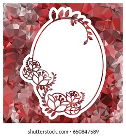 Oval label with mosaic texture for business and greeting cards, covers, leaflets, invitations and other design projects. Vector clip art.