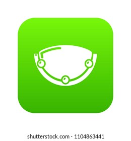 Oval lamp icon green vector isolated on white background