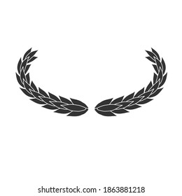 Oval laurel wreath vector icon isolated on white background