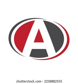 A oval letter logo template