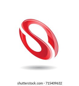 Oval Letter S Icon, Vector Illustration Isolated on a White Background