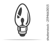 Oval light bulb outline icon transparent vector isolated