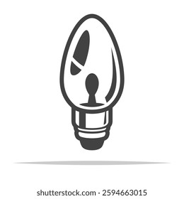 Oval light bulb outline icon transparent vector isolated