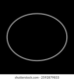 Oval Line, Flat Style, can use for Copy Space, Logo Gram, Frame Work, Ornate, Decoration, Website or Graphic Design Element. Vector Illustration