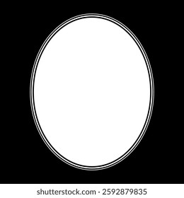 Oval Line, Flat Style, can use for Copy Space, Logo Gram, Frame Work, Ornate, Decoration, Website or Graphic Design Element. Vector Illustration