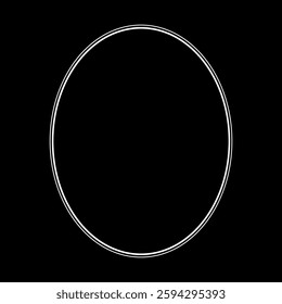 Oval Line, Flat Style, can use for Copy Space, Logo Gram, Frame Work, Ornate, Decoration, Website or Graphic Design Element. Vector Illustration