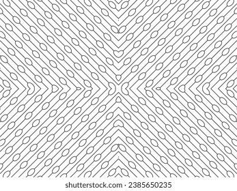 Oval and Lines Motif Pattern, can use for Contemporary Decoration, Ornate, Background, Fashion, Textile, Fabric, Tile, Wallpaper, Cover, Wrapping, Carpet, etc.