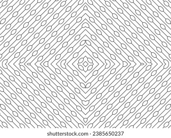 Oval and Lines Motif Pattern, can use for Contemporary Decoration, Ornate, Background, Fashion, Textile, Fabric, Tile, Wallpaper, Cover, Wrapping, Carpet, etc.