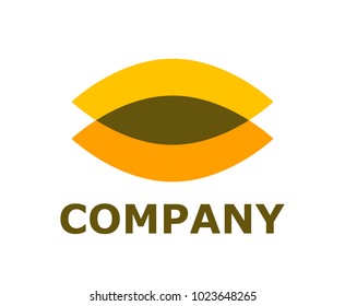 oval logo design concept idea illustration slice one to another with yellow color