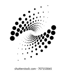 Oval Logo Design. Vector illustration of Spiral Monochrome Dots. Easy to Change the Colors.