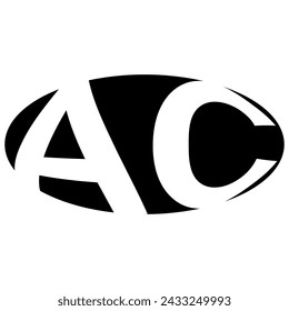 Oval logo double letter A C  two letters ac ca