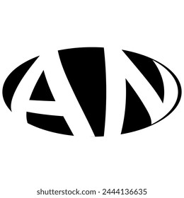 Oval logo double letter A N two letters an na