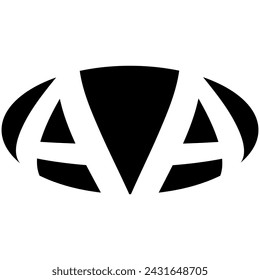 Oval logo double letter A two letters aa business brand