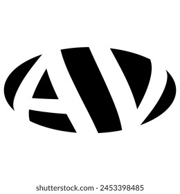 Oval logo double letter A V two letters av va