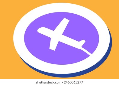 oval logo or emblem with airplane