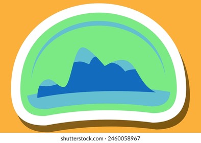 oval logo emblem with mountains