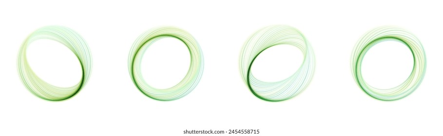 Oval logo gradient effect, spiral perspective with rotation, mystical fractal shape portal on transparent background. Vector
