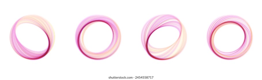 Oval logo gradient effect, spiral perspective with rotation, mystical fractal shape portal on transparent background. Vector