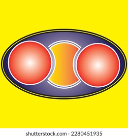 oval logo with linear color